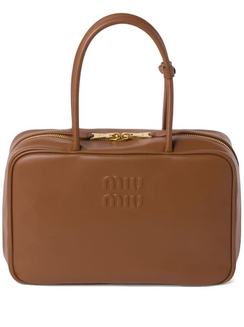 Borsa bauletto color cammello Miu Miu | 5BB117V-MON2CRWF0046